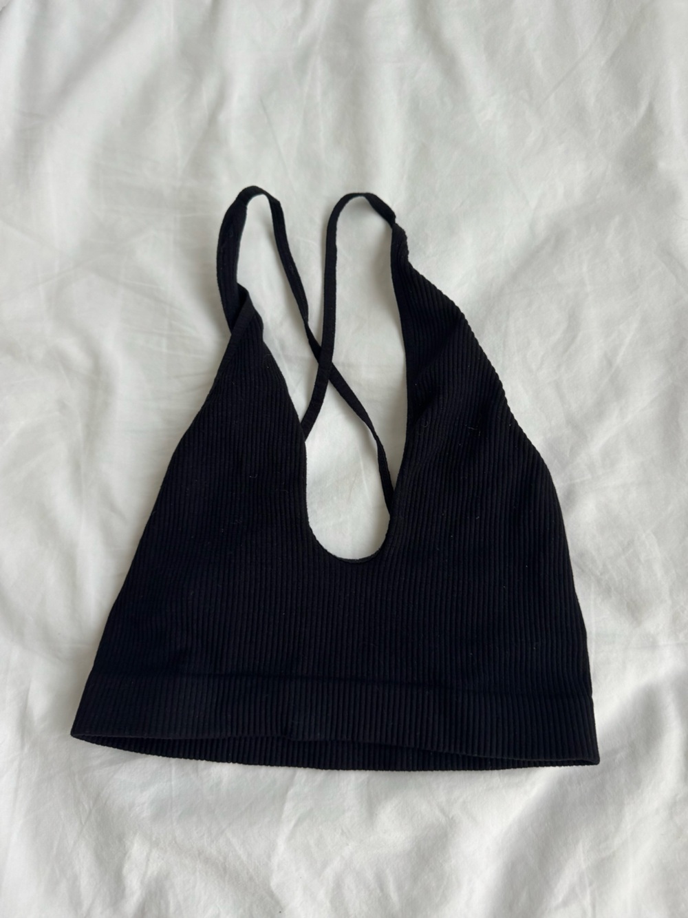 Free People Black Ribbed Bralette size XS/S